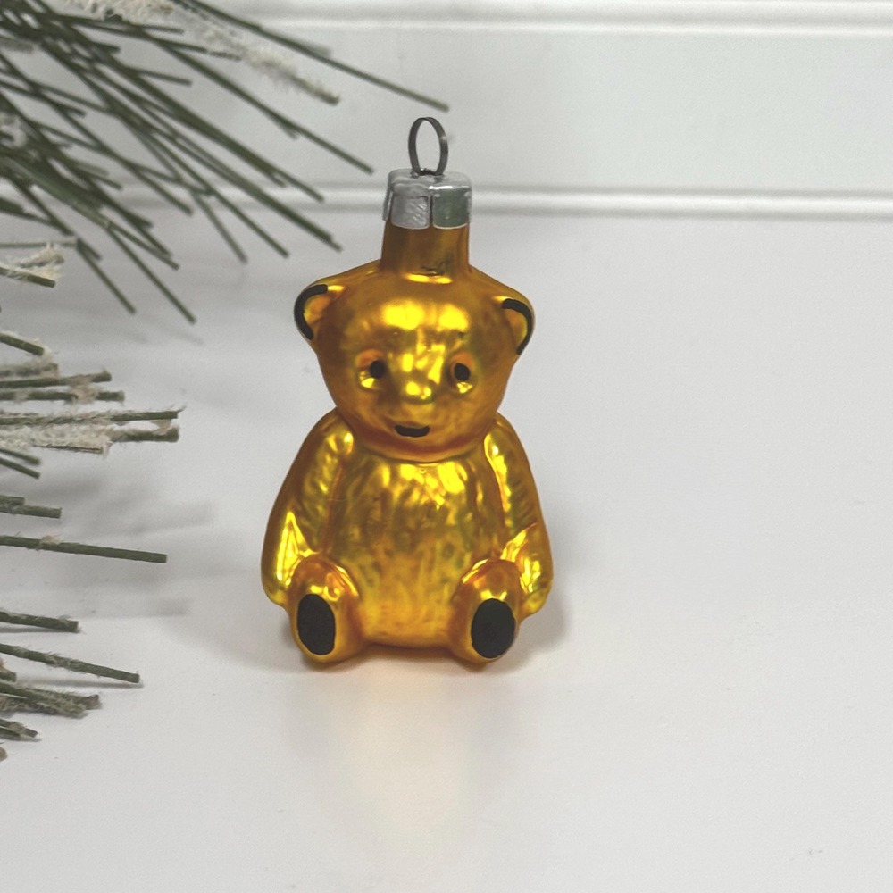 Vintage Glass Teddy Bear Ornament